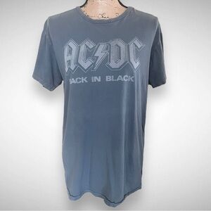 ORIGINAL RETRO BRAND BLACK‎ LABEL Unisex Gray ACDC Back In Black T-Shirt | EUC